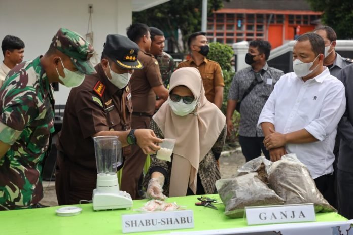 Barang Bukti 140 Gram Sabu dan Kg Ganja Dimusnahkan Kejari Pematang Siantar