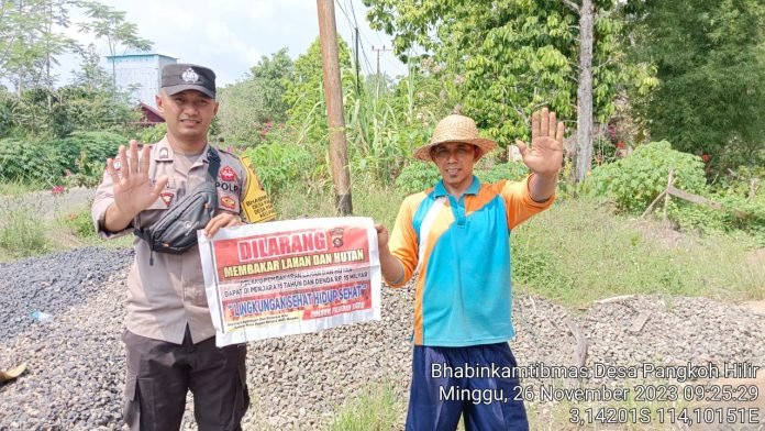Cegah Kebakaran Hutan dan lahan, ini yang di lakukan Bhabinkamtibmas
