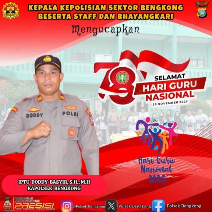 Hari Guru Nasional, Polsek Bengkong Dan Siswa SMK Nurul Jadid Beri Kejutan Ke Tenaga Pendidik