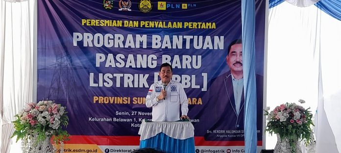 Kerjasama Komisi 7 DPR RI dan ESDM, 193 RT dapat Bantuan Pasang Baru Listrik Gratis di Belawan