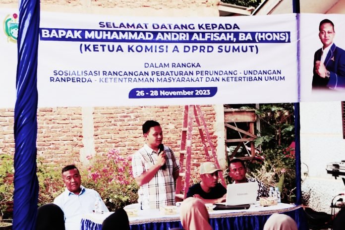 Muhammad Andri Alfisah,BA Gelar Sosialisasi Ranperda Di Limau Sundai Binjai Barat