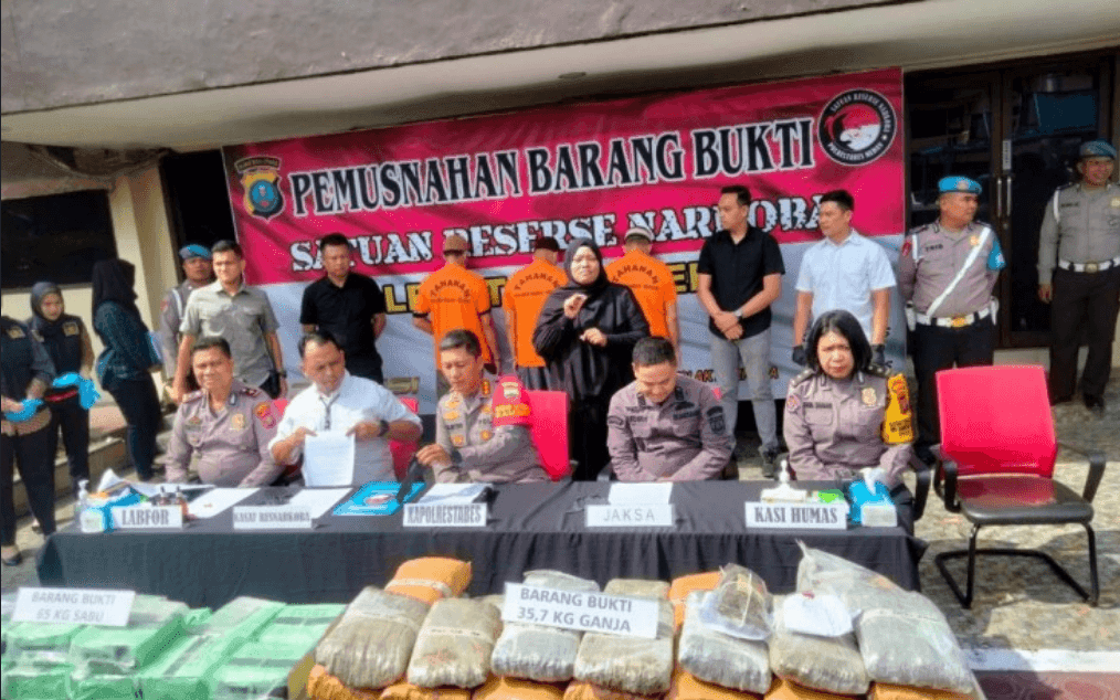 Polrestabes Medan Musnahkan Narkoba Seberat 65 Kilogram, Jaringan Internasional Malaysia