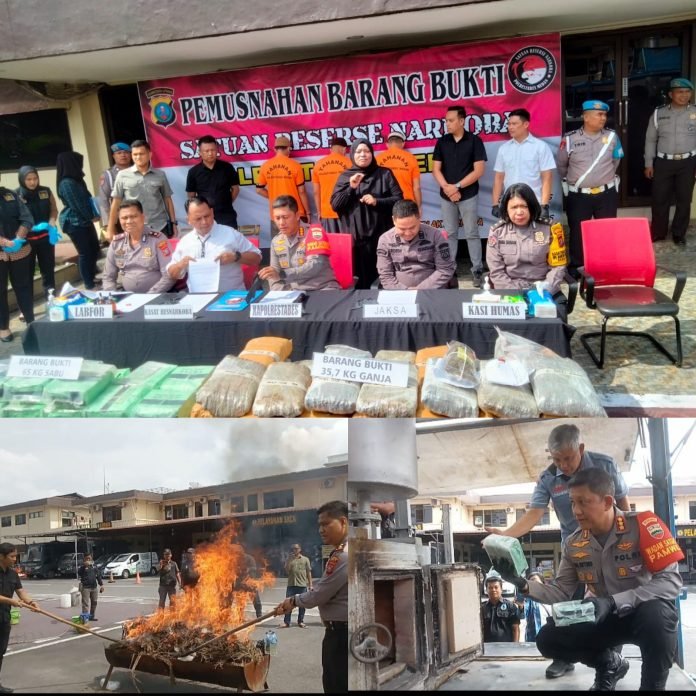Polrestabes Medan Musnahkan Narkoba Seberat 65 Kilogram, Jaringan Internasional Malaysia