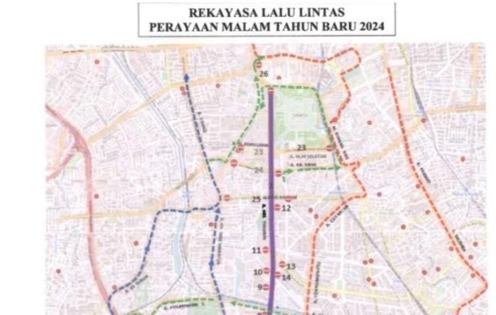 26 Jalan Ditutup, Ini Rekayasa Lalu Lintas di Wilayah DKI saat Malam Tahun Baru 2024