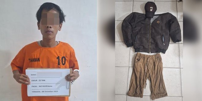 Aksinya Terekam CCTV, Pencuri Dompet Berisi Rp15 Juta Diringkus Polisi. (HO/Polres Siantar)