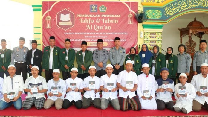 Bina 50 Santri Unggul, Lapas Kelas IIA Pematang Siantar Jalankan Program Tahfiz dan Tahsin Al-Qur’an bagi Warga Binaan