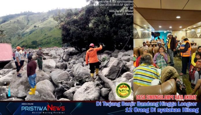 Desa Simangulampe Rata Dengan Batu Selelah Diterjang Banjir Bandang dan Longsor, Dua Belas Orang Dinyatakan Hilang