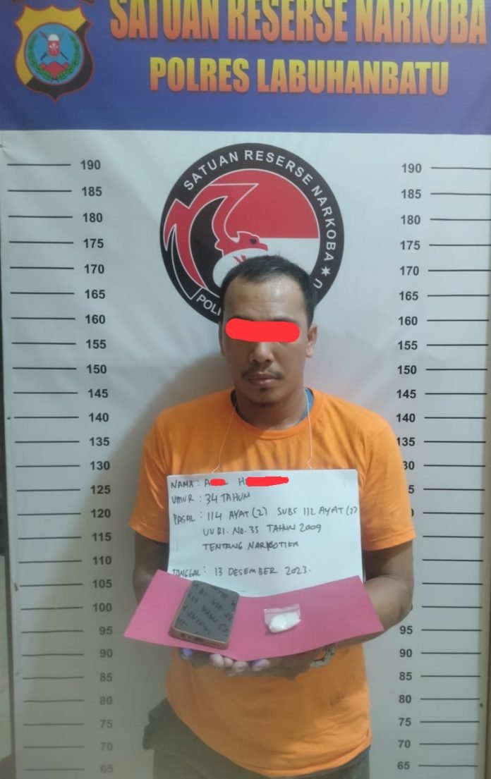 Edarkan Narkoba Di Labura, Warga Rantauprapat Bersama 8,42 Gram Sabu Disergap Polisi