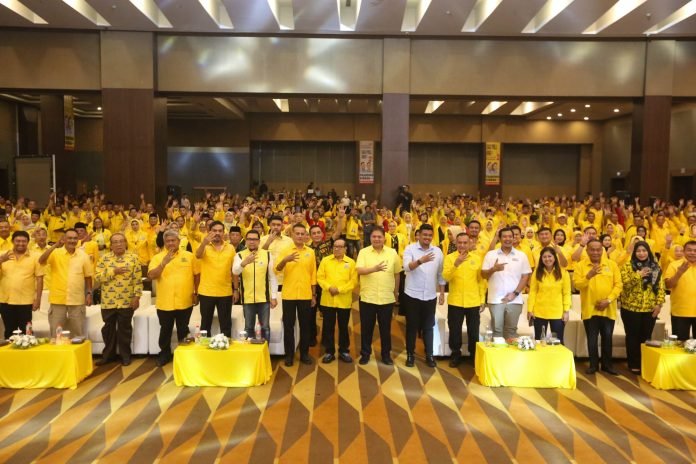 Hadiri Rapimda DPD Golkar Sumut, Airlangga Semangati Kader Menangkan Prabowo-Gibran
