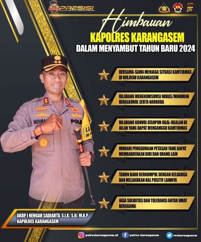 Himbauan Kapolres Karangasem Menjelang Tutup Tahun