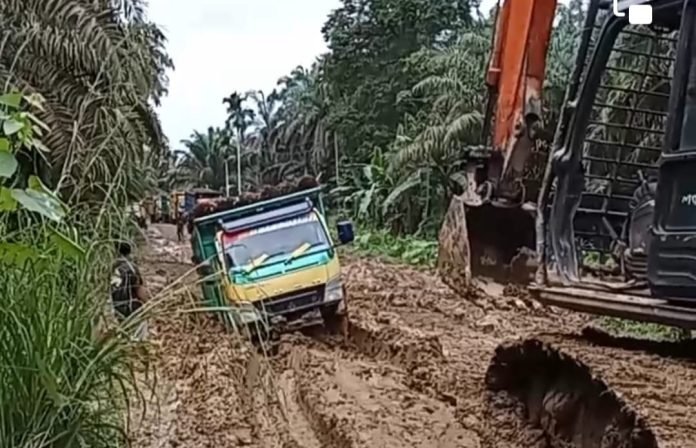 Jalan Poros di Desa Bagian Selatan Batahan Rusak Parah
