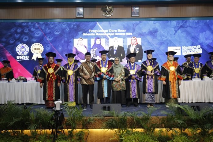 Kado Hari Ibu, Empat  “Srikandi” UMSU Dikukuhkan Jadi Guru Besar