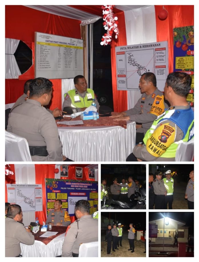Kapolres Labusel Bersama PJU Cek Kesiapan Pelaksanaan Pengamanan Nataru 2023-2024 Di Pos PAM II Torgamba