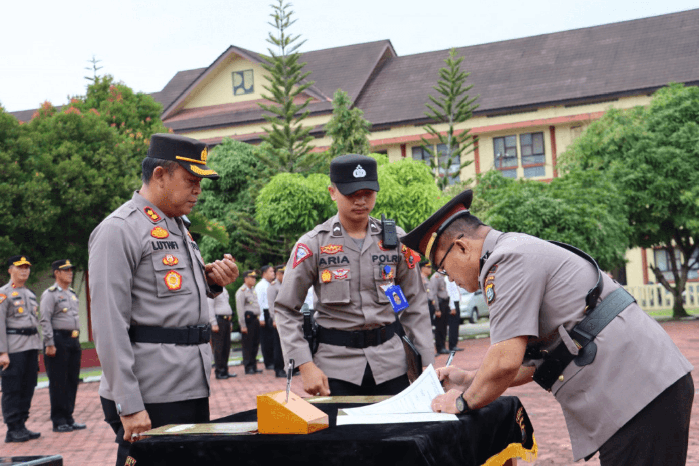 Kapolres Nias Pimpin Sertijab Kabag, Kasat dan Kapolsek Jajaran