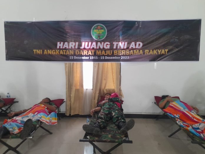 Kodim 0205/TK Gelar Bakti Sosial Donor Darah Dalam Rangka Menyambut Hari Juang Kartika TNI AD Yang Ke – 78 Tahun