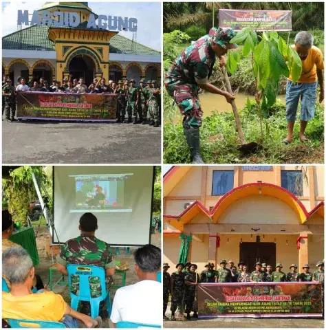 Kodim 0209/LB Laksanakan Giat Vidcon dengan KASAD, Bersihkan Rumah Ibadah dan Tanam Pohon