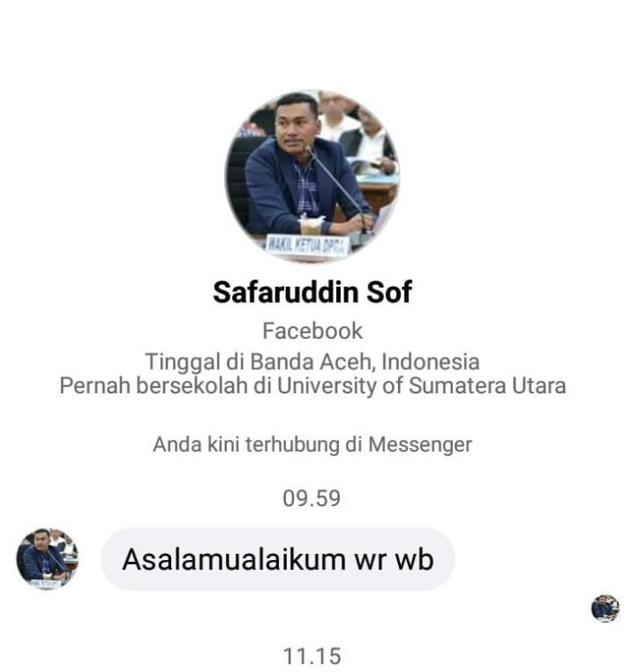 Nama Wakil Ketua DPRA Safaruddin Kembali Dicatut