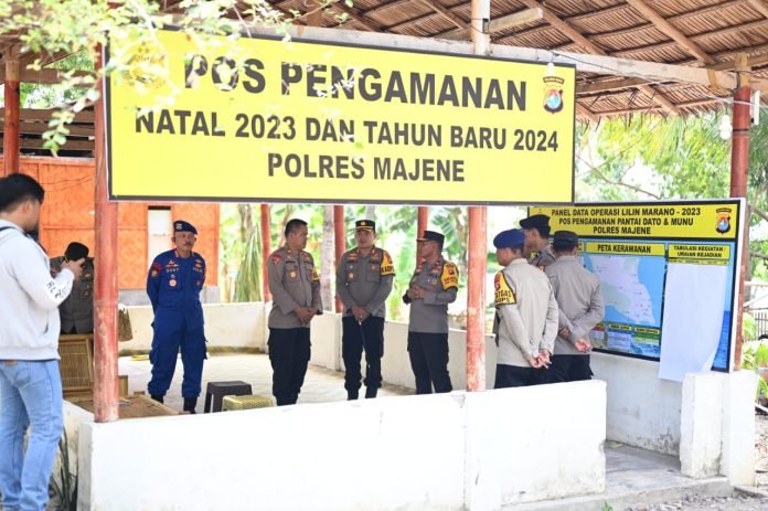 Pastikan Keamanan Jelang Nataru, Wakapolda Sulbar Cek Pos Operasi Lilin di Majene