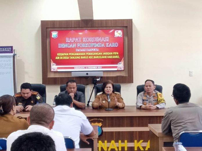 Pembangunan SPAM Di Desa Tanjung Barus Terus Dilanjutkan, Kapolres Tanah Karo AKBP Wahyudi Rahman: Pengamanan Dilaksanakan Secara Humanis