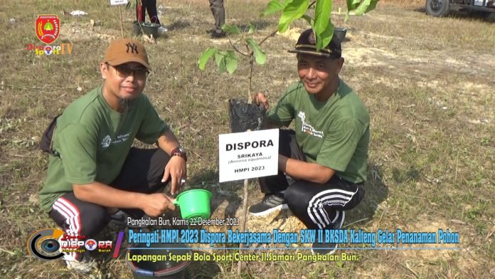Peringati HMPI DISPORA Kobar dan SKW BKSDA Kalteng Taja Penanaman Pohon