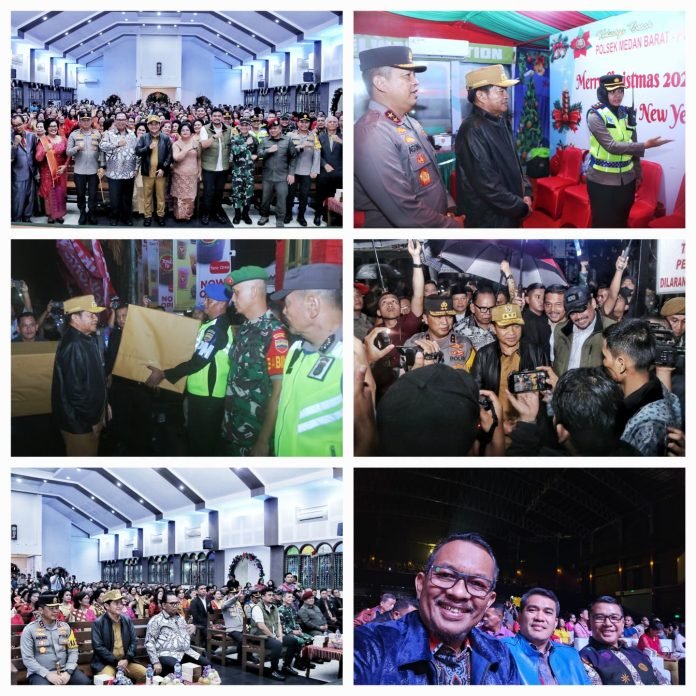 Pj Gubernur bersama Forkopimda Sumut Kunjungi Gereja dan Tinjau Pos Pam Nataru