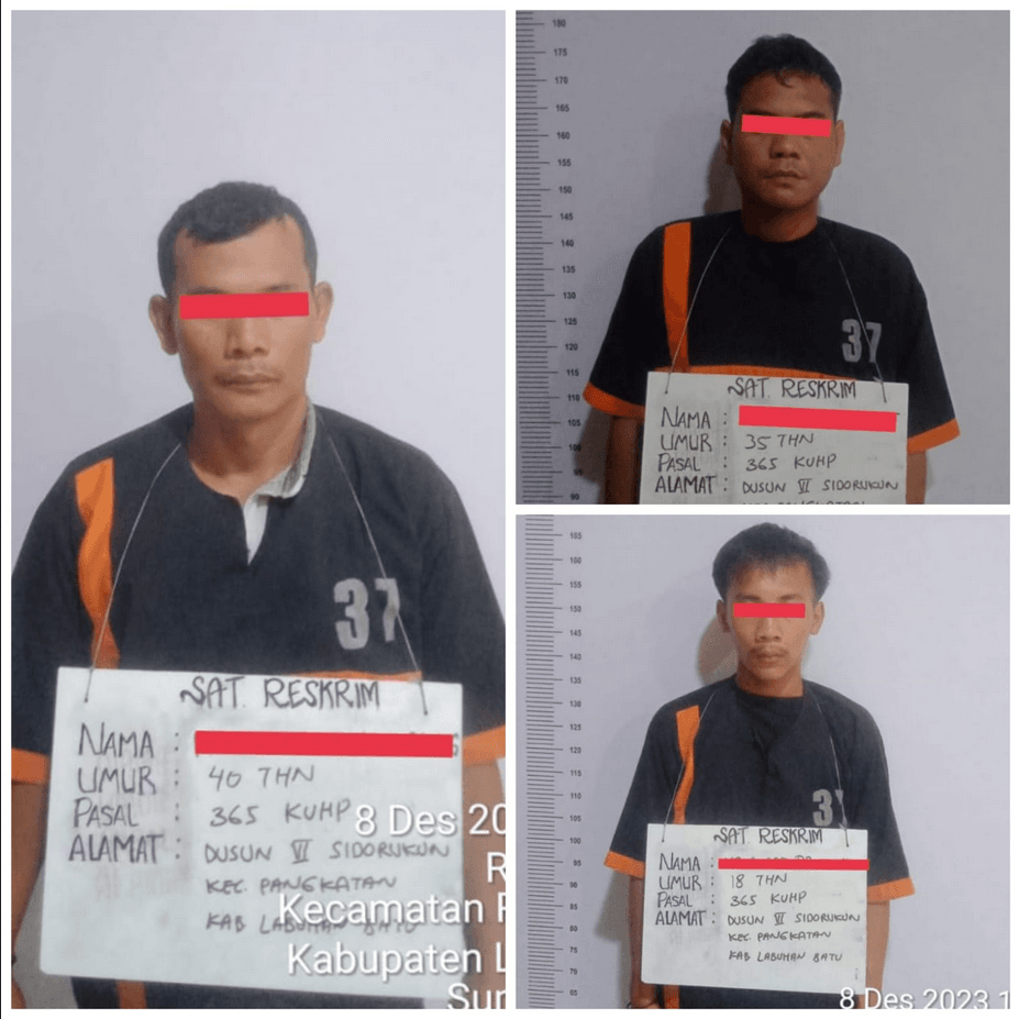 Polres Labuhanbatu Tangkap 3 Pria Kawanan Bandit Curas