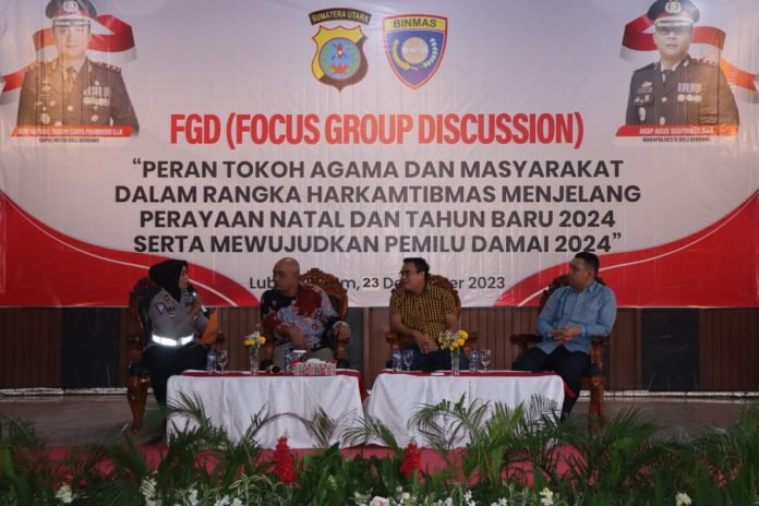 Polresta Deli Serdang Gelar FGD Jelang Nataru Serta Pemilu 2024