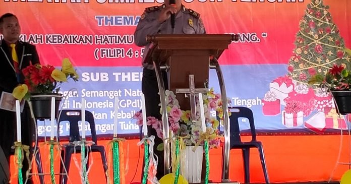Polsek Dolok Panribuan Resor Simalungun Amankan Ibadah Natal GPdI di Pekan Tigadolok Nagori Tigadolok Kecematan Dolokpanribuan Simalungun