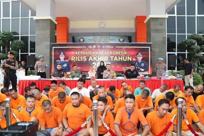 Sepanjang Tahun 2023 Polres Gresik Berhasil Ungkap Ratusan Kasus Kejahatan Hingga Penyalagunaan Narkotika