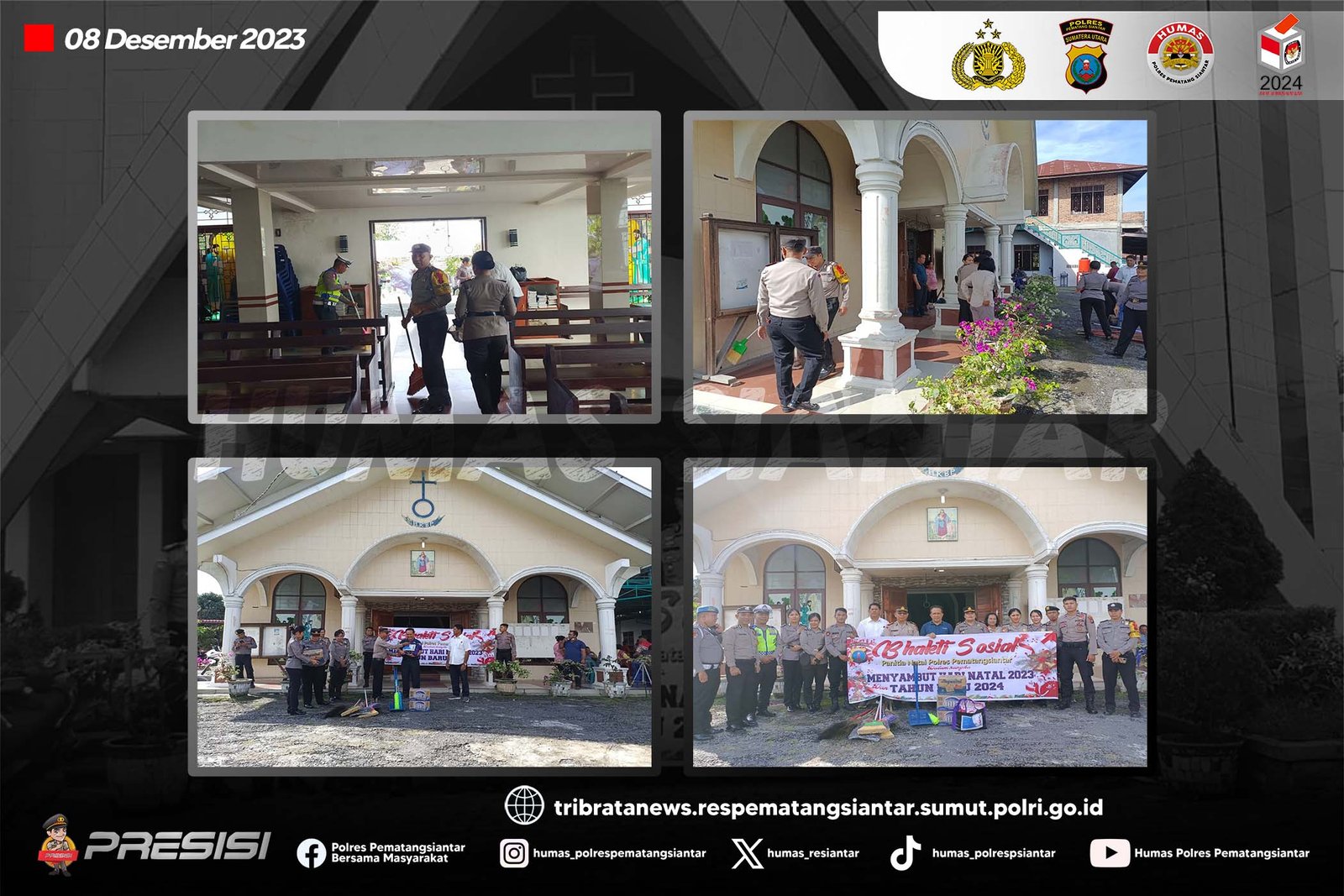 Sambut Natal 2023, Polres Pematang Siantar Laksanakan Baksos Di Gkpi Jalan Simbolon Dan Hkbp Sukadame