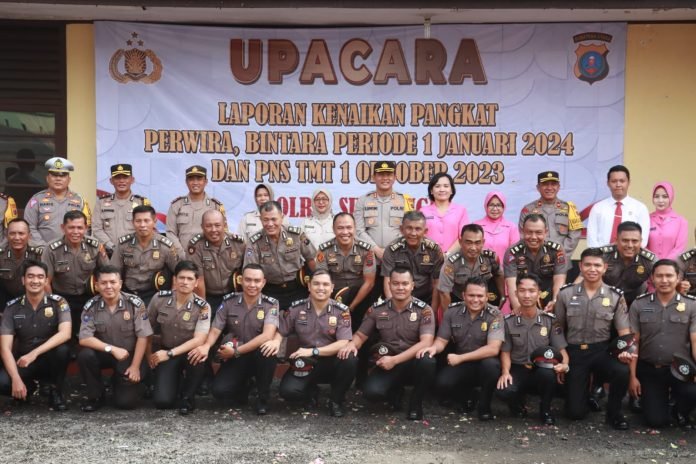 Jelang Akhir Tahun Polres Simalungun Gelar Upacara Kenaikan Pangkat 