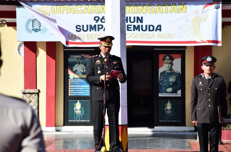 Waka Polres Nias Pimpin Upacara Peringatan Hari Sumpah Pemuda ke