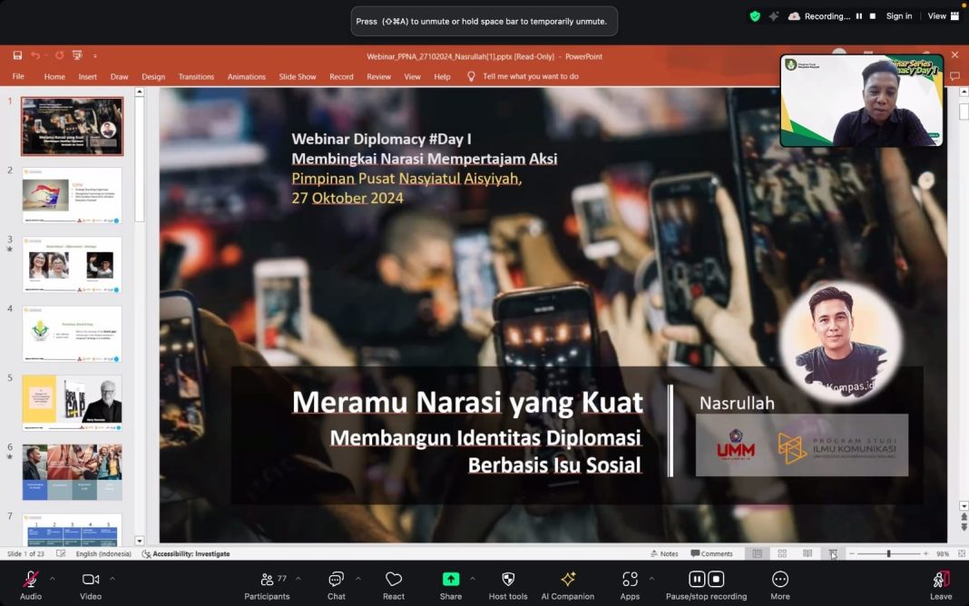 Webinar Diplomacy Day I, PPNA Siap Mempertajam Aksi