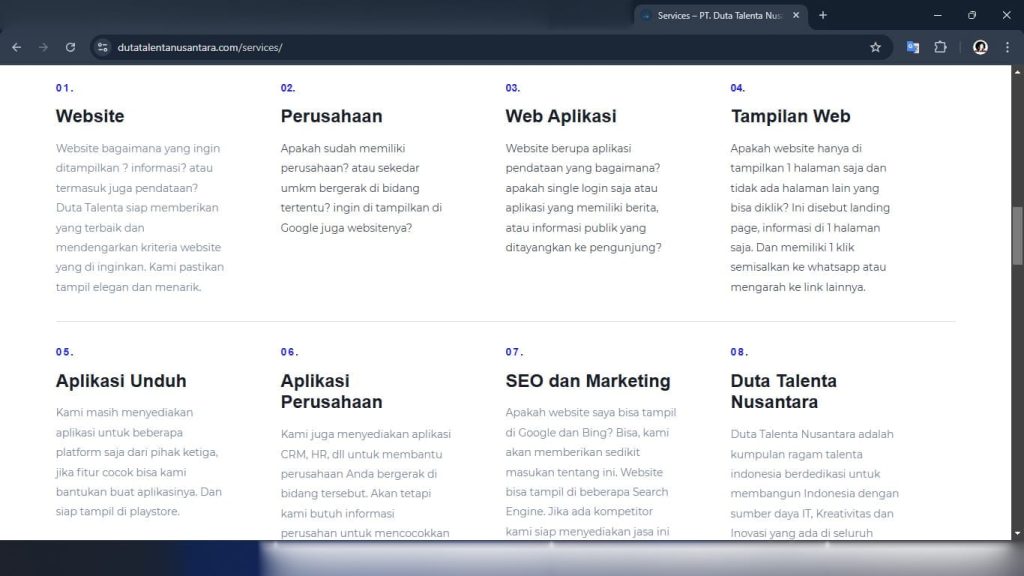 Pembuatan Website di Pematangsiantar by Duta Talenta Nusantara (DTN)