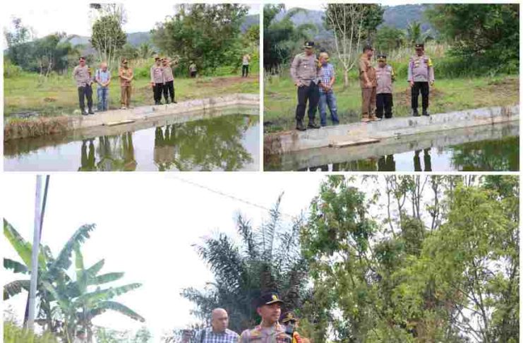 Kapolres Pakpak Bharat Bersama Kadispertan dan PJU Cek Lahan Pertanian Perikanan Dukung Ketahanan Pangan