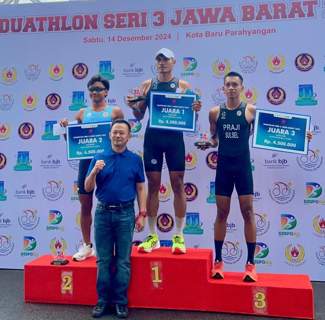 Prajurit Yontaifib 1 Marinir Juara Duathlon Seri 3 Jawa Barat 2024