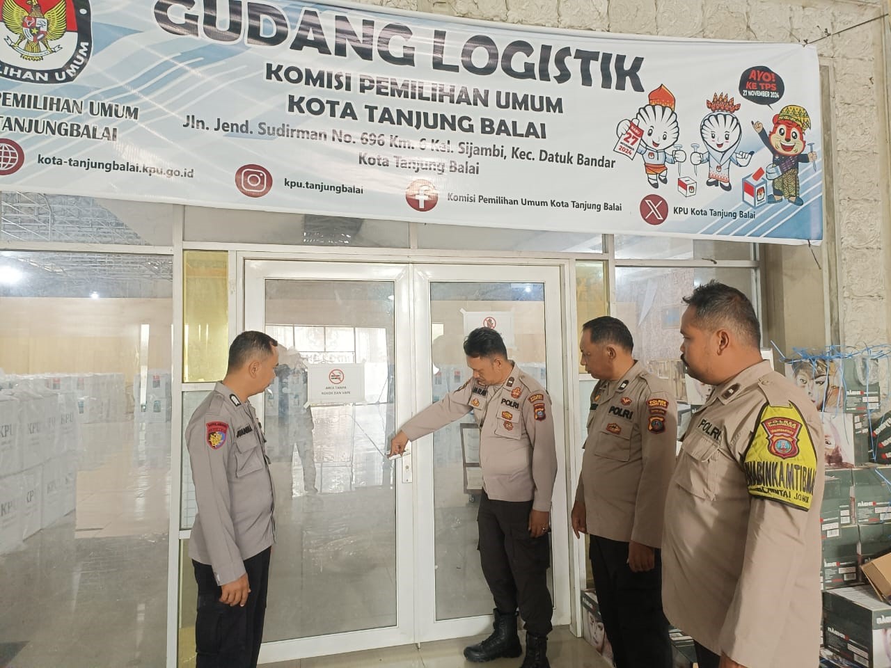 Gudang Logistik Pilkada Tetap Dijaga Polres Tanjung Balai