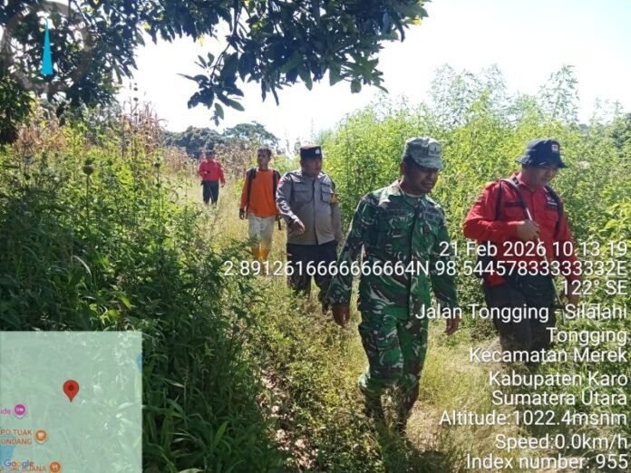 Babinsa Koramil 02/TP, Bhabinkamtibmas dan MPA Patroli Karhutla di Sibolangit Dusun Tongging, Warga Diimbau Tak Bakar Lahan