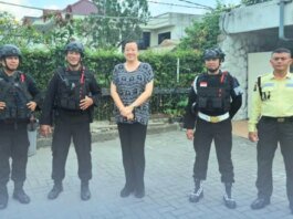 Brimob Sumut Patroli Preventif di Kantor Konsulat Asing Medan