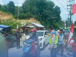 Brimob Sumut Siaga Penuh Amankan Arus Lebaran, Kehadiran Personel di Tiga Pos Strategis Jamin Kamseltibcarlantas Tetap Kondusif